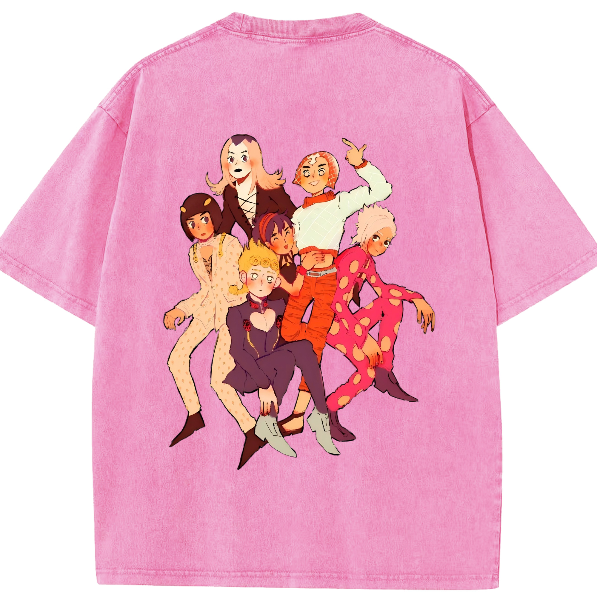 （画像用） ジョジョの奇妙な冒険 JoJo's Bizarre Adventure 綿100% ヴィンテージ風 半袖Tシャツ（背面プリント）